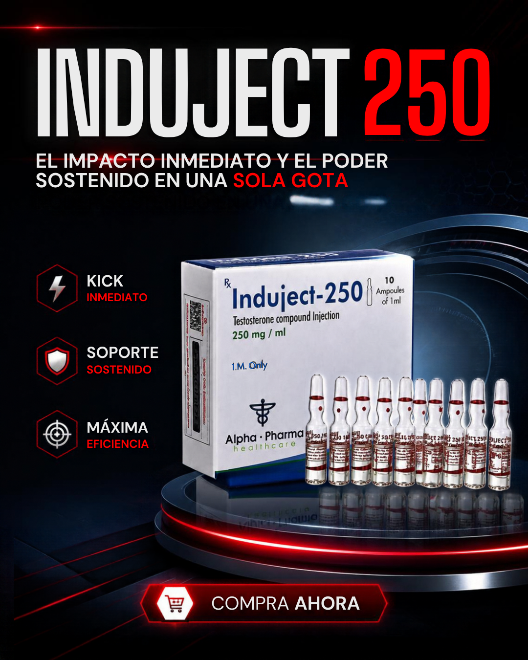 Induject Sustanon Testosterona Mix 250mg 10ml Alpha Pharma