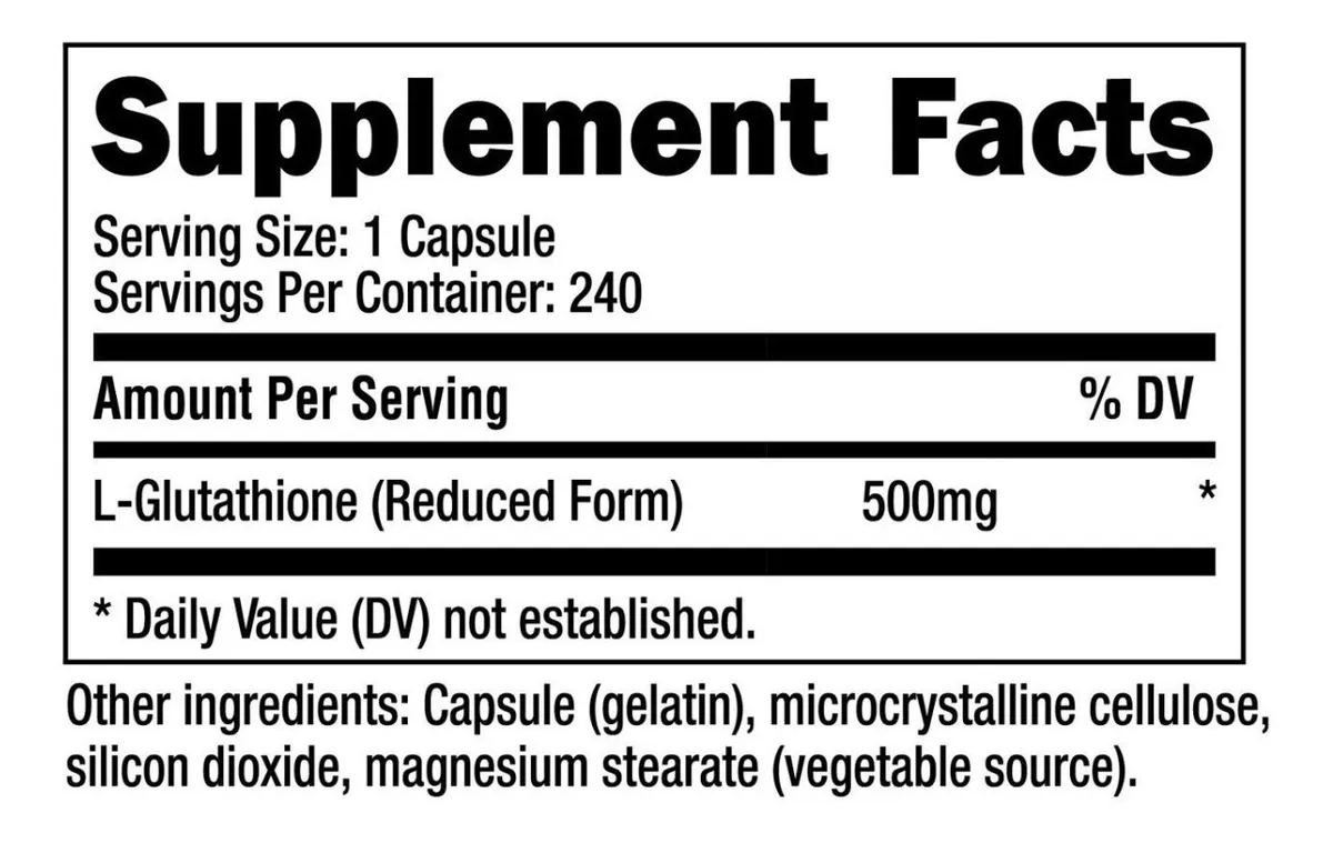 Original Glutathione Glutatione 500mg 240 Capsulas Americano - Imagen 3