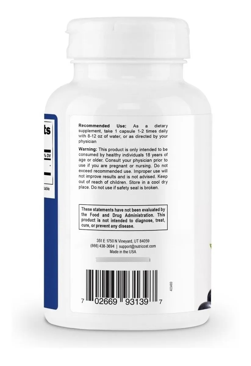 Resveratrol 500 Mg 120 Capsulas Americano - Imagen 2