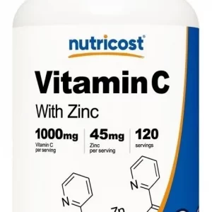 Vitamina C 1000 Mg con Zinc 1000mg 120 Capsulas Nutricost American