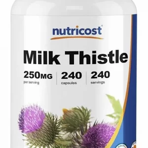 Cardo Mariano Milk Thistle Silimarina Protector Hepático 240 Capsulas 250 mg Nutricost American