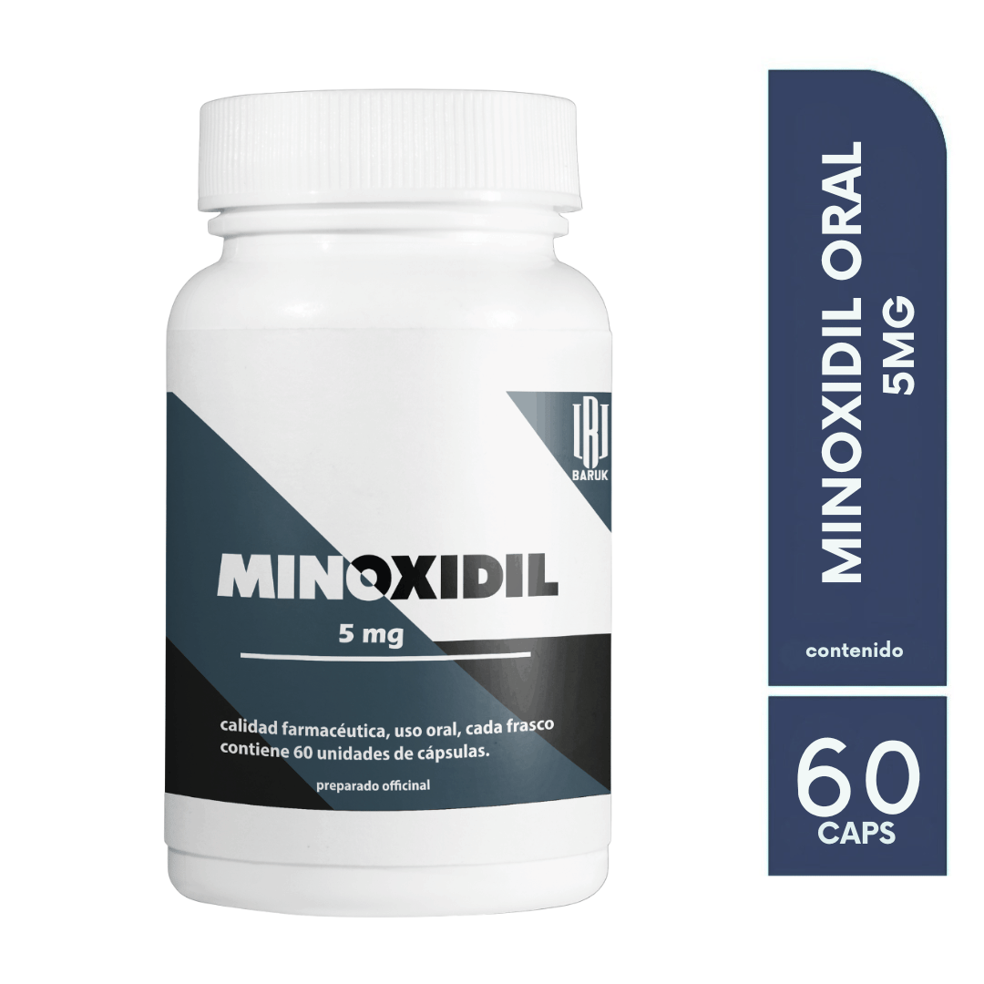 Minoxidil Oral 5mg 60 cápsulas Formula Magistral Baruk