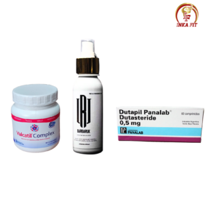 Dutasteride 0.5mg Panalab 60 comprimidos + Minoxidil Locion 125ml+ Valcatil Complex 90 caps