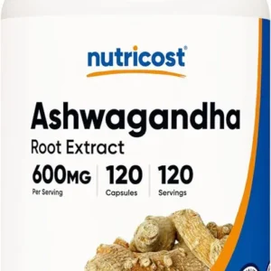 Ashwagandha 600 mg 120 capsulas Importado Nutricost