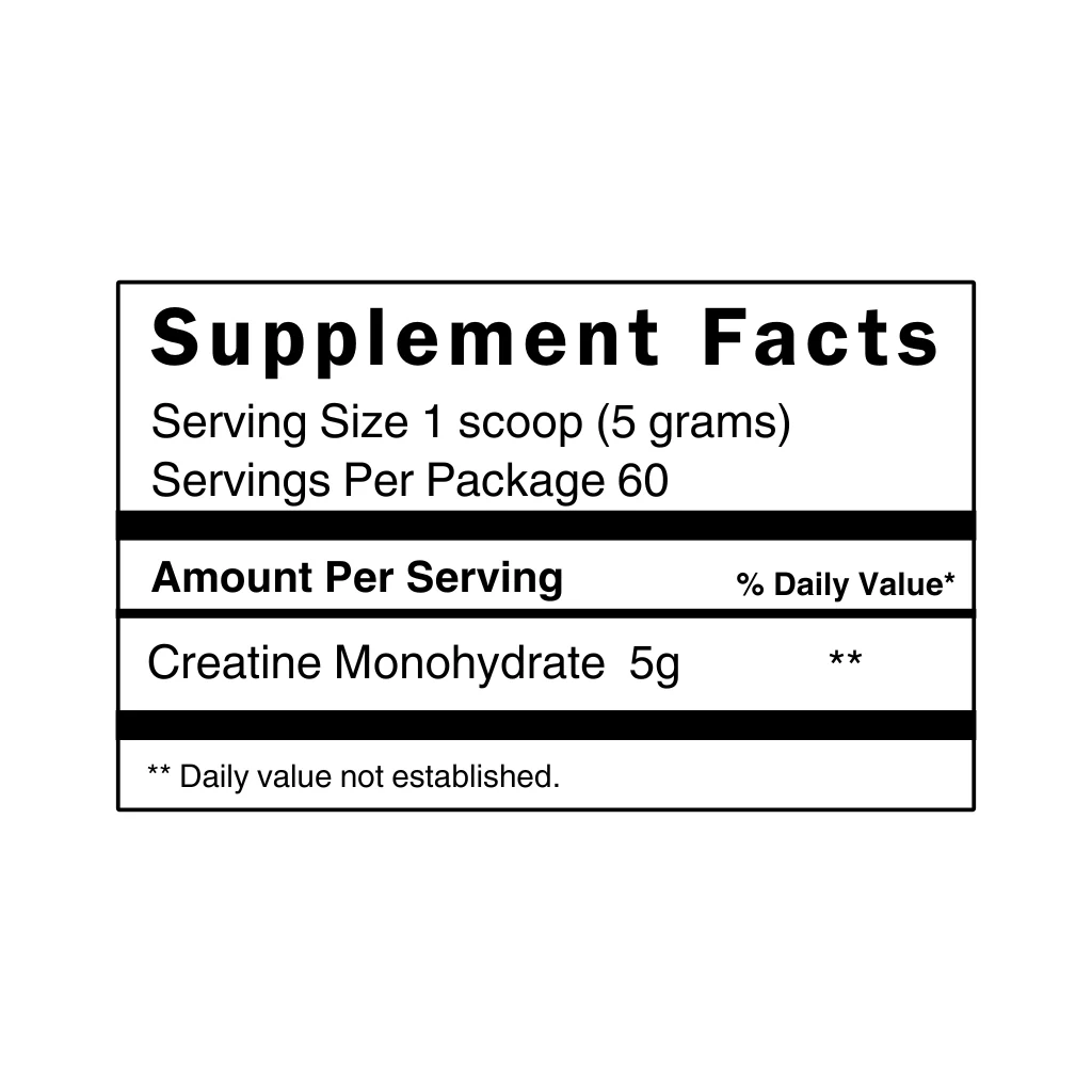 Creatina Monohidratada 300gr Unflavored Bluhealth Nutrition