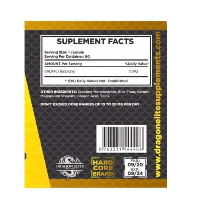 RAD140 (Testolone) 10mg 60 Cápsulas Dragon Elite