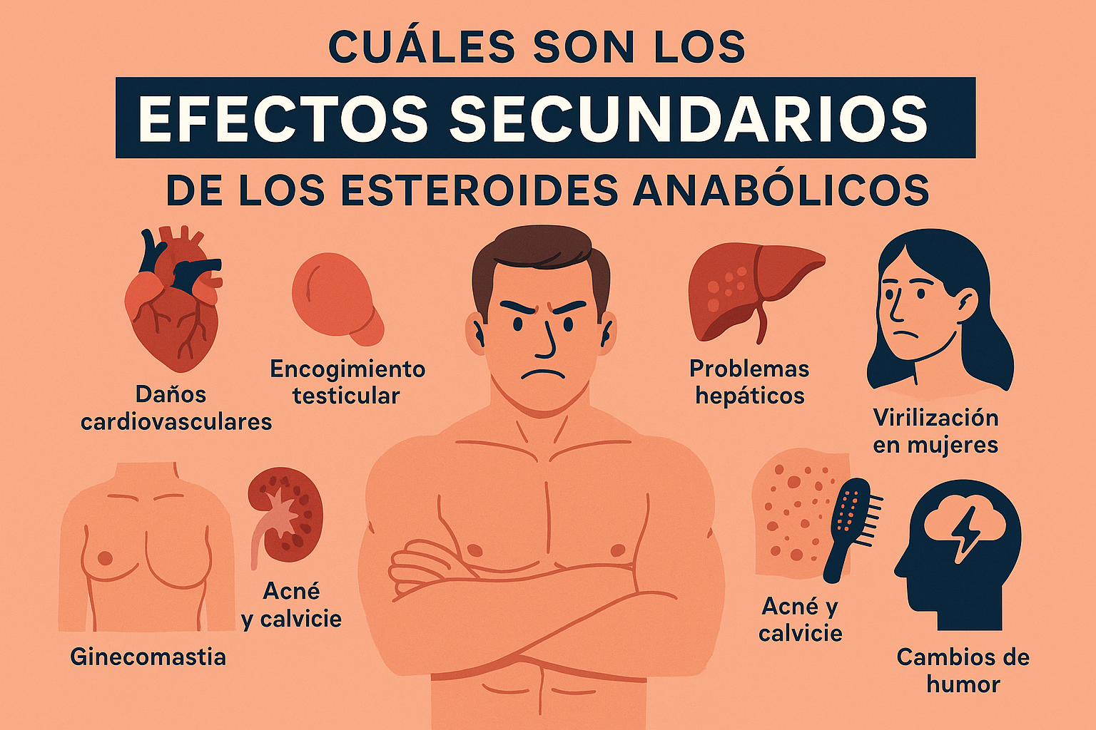 ¿Cuáles son los efectos secundarios de los esteroides anabólicos?
