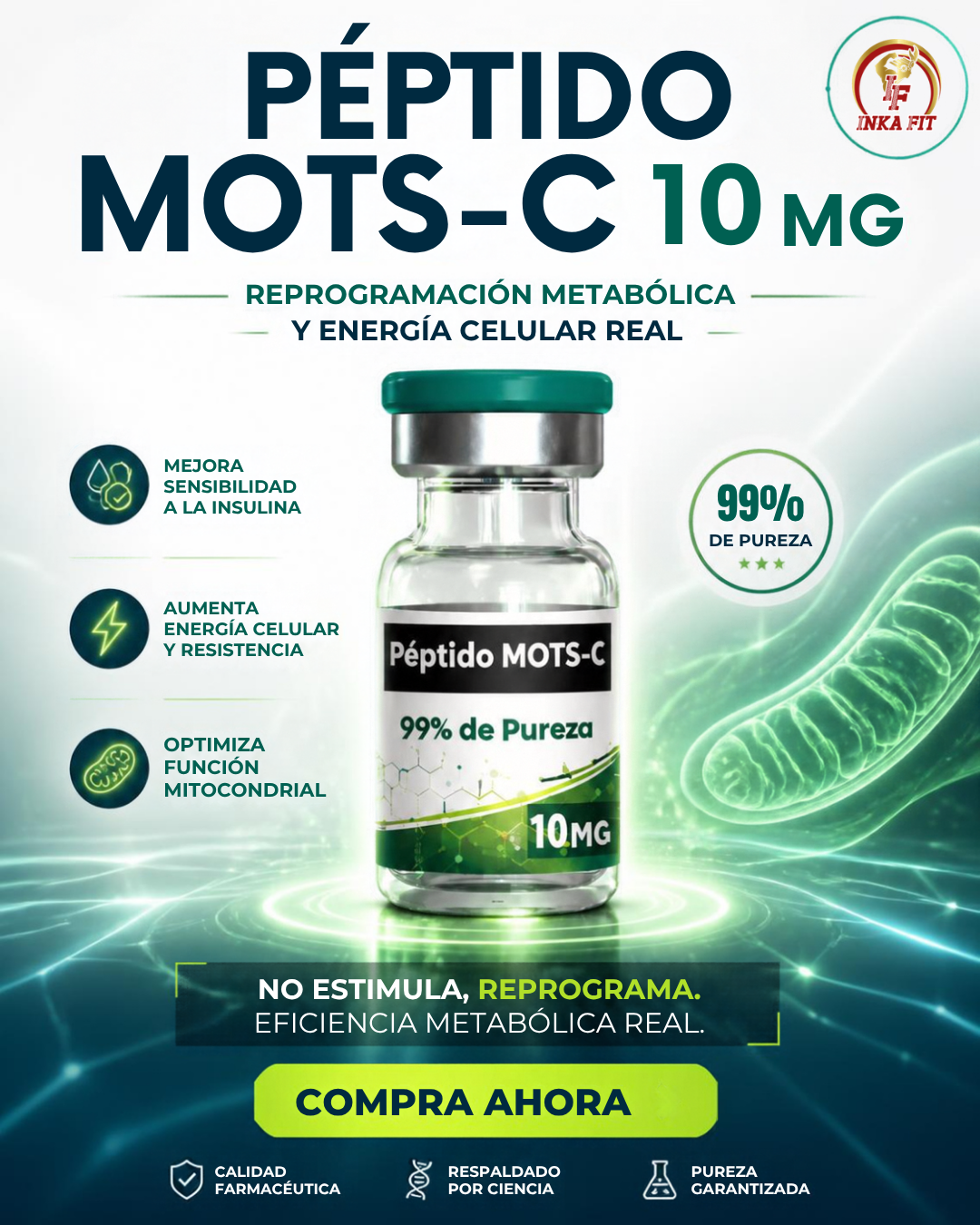 mots-c, péptido mots-c, mots-c 10mg, mots-c liofilizado, comprar mots-c perú, mots c pure labs, pure labs perú, inkafit, inkafit.pe, agua bacteriostática 3ml, comprar agua bacteriostática lima, péptido mitocondrial, biogénesis mitocondrial, péptidos para quemar grasa, péptido para adelgazar perú, optimización metabólica, biohacking metabólico, sensibilidad a la insulina, péptido mimético del ejercicio, energía celular, aumento de rendimiento físico, resistencia deportiva, fitness farmacología, péptidos para el gimnasio, suplementos gym perú, péptidos antienvejecimiento, reconstituir péptidos, venta de péptidos lima, tienda de péptidos perú, mots-c beneficios, mots-c resultados, regular metabolismo celular, medicina peptídica perú