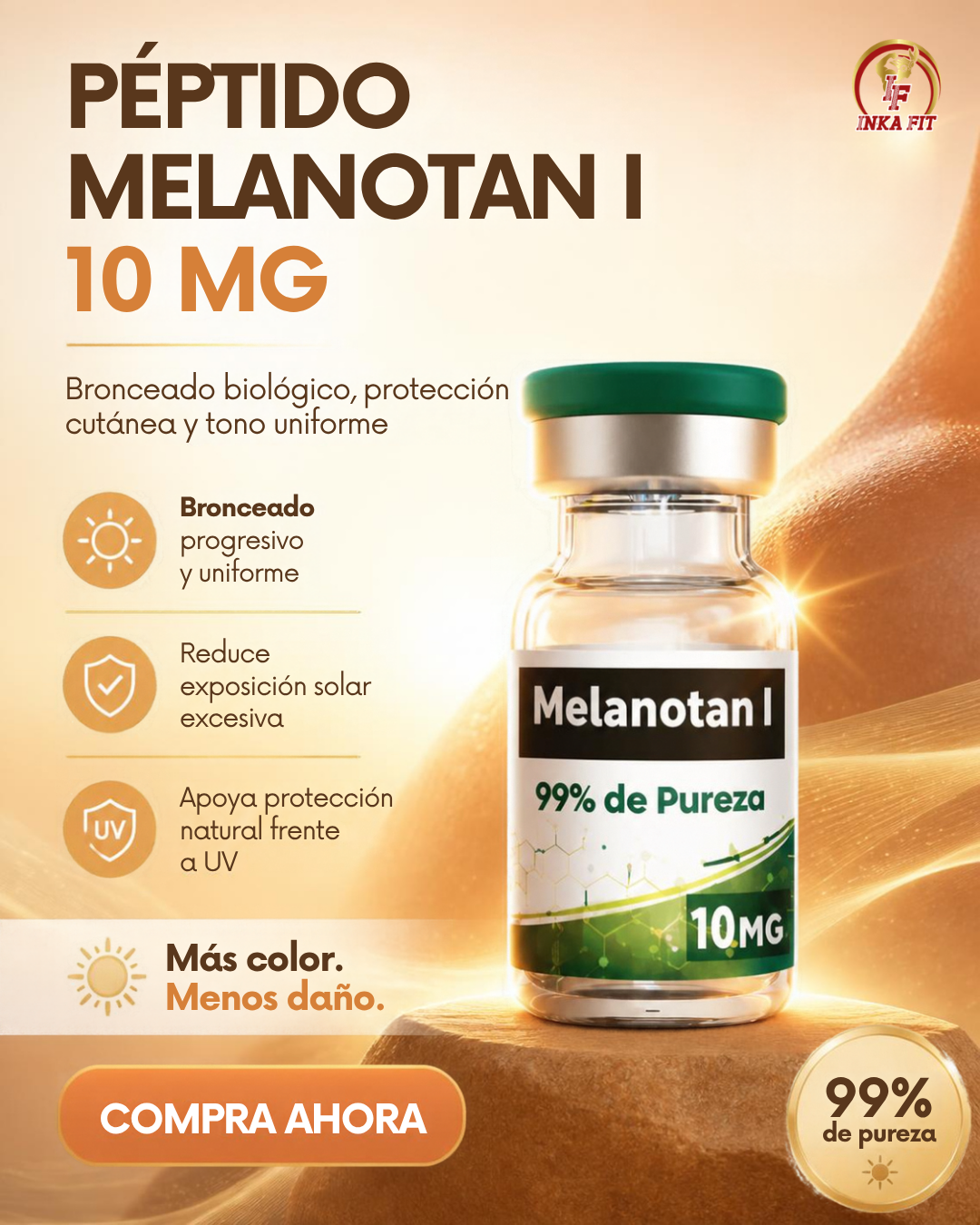 melanotan i, melanotan 1, péptido melanotan i, melanotan 10mg, melanotan liofilizado, melanotan pure labs, pure labs perú, inkafit, inkafit.pe, agua bacteriostática 3ml, comprar agua bacteriostática perú, comprar melanotan perú, venta de péptidos lima, tienda de péptidos perú, bronceado sin sol, péptido para broncear, estimulador de melanina, melanogénesis, bronceado seguro perú, fotoprotección peptídica, biohacking estético, estética fitness, fisicoculturismo perú, péptidos estéticos, cómo reconstituir melanotan, farmacia deportiva perú
