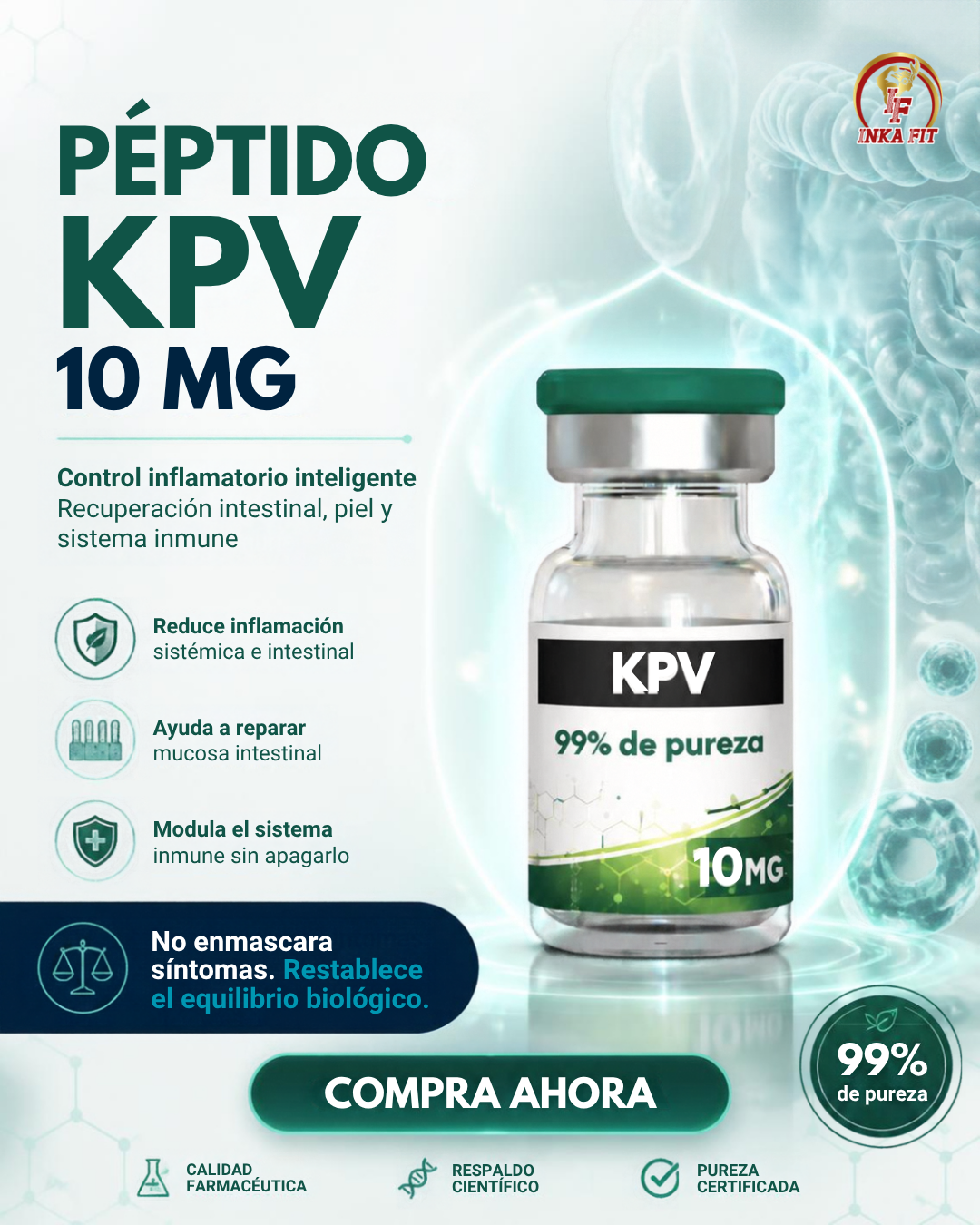 kpv, péptido kpv, kpv 10mg, kpv liofilizado, kpv pure labs, comprar kpv perú, venta de kpv lima, péptidos arequipa, comprar péptidos trujillo, envío de péptidos piura, farmacia deportiva chiclayo, biohacking cusco, inkafit, inkafit.pe, pure labs perú, agua bacteriostática 3ml, comprar agua bacteriostática lima, péptido antiinflamatorio, salud intestinal perú, antiinflamatorio sistémico, tratamiento intestino permeable, reducción de inflamación celular, control de cándida, péptidos para la piel, psoriasis y péptidos, recuperación celular, medicina peptídica perú, modulación inmunológica, fitness farmacología perú, bienestar digestivo