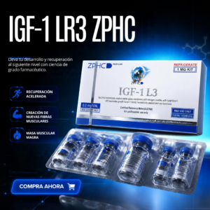 IGF1- LR3 ZPHC 1mg 5 vials de 0.2 mg con agua bactereostatica de 11ml Zphc Pharma
