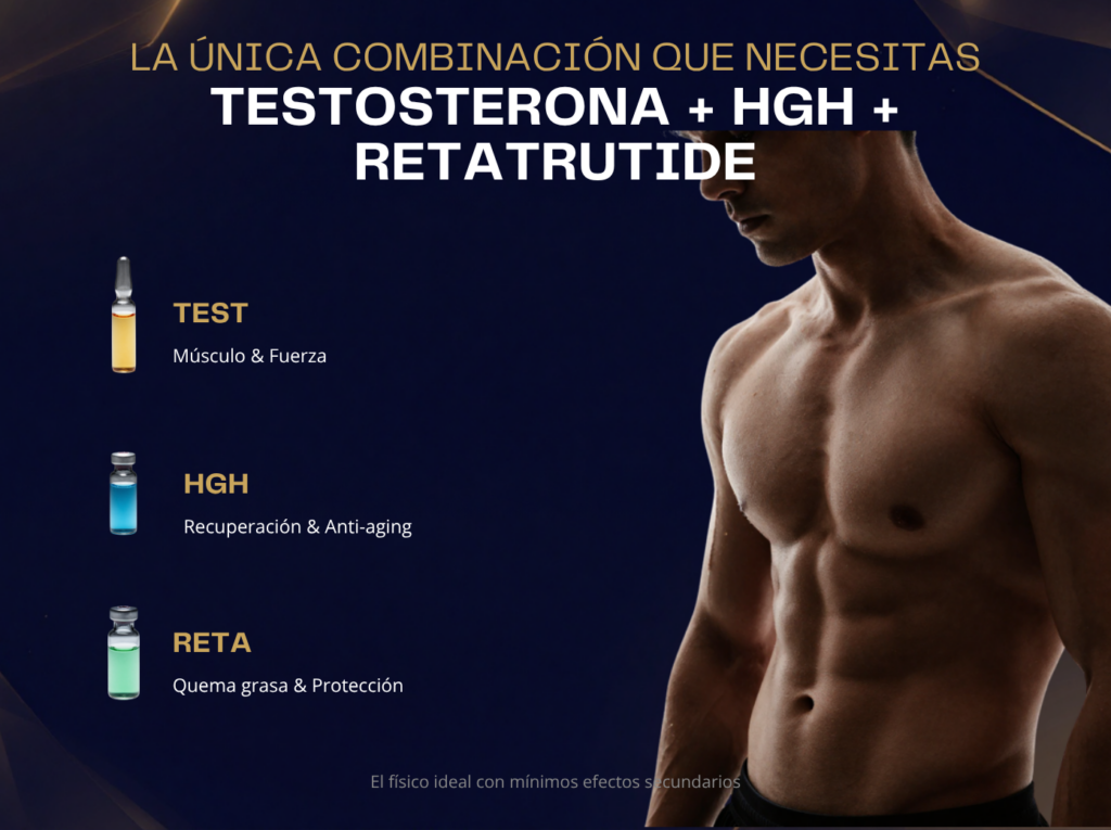 TESTOSTERONA + HGH + RETATRUTIDE: La única combinación que necesitas