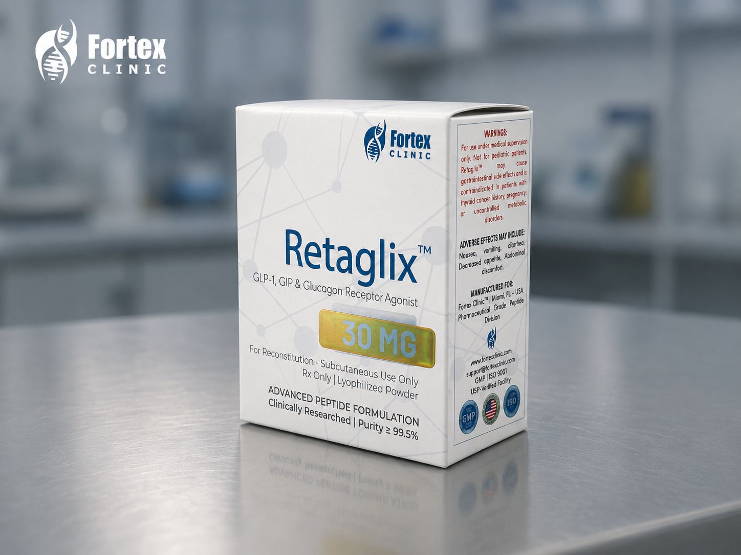 Retaglix Péptido Retatrutide (Retatrutida) 30mg Fortex Clinic