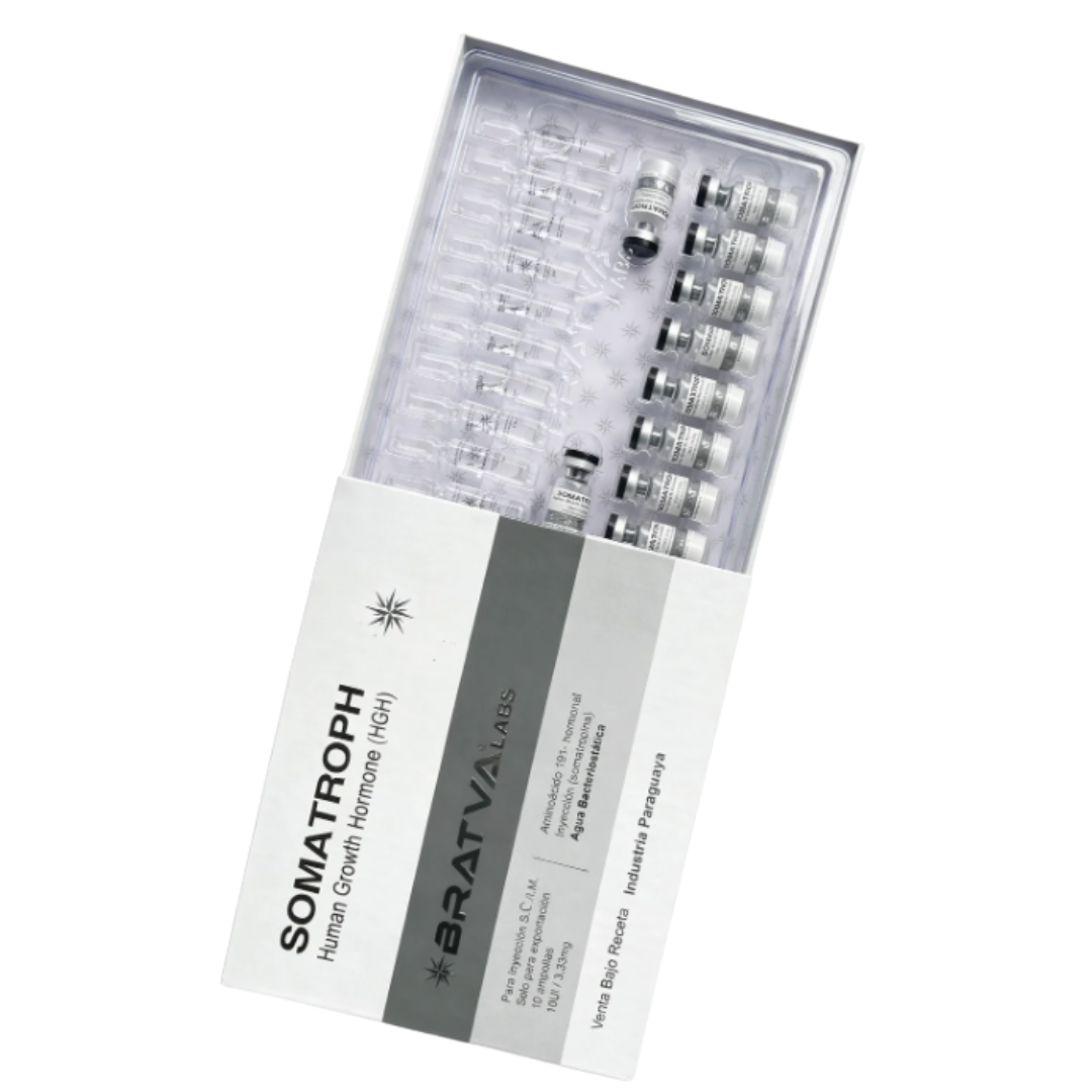 HGH Somatroph Somatropina Hormona de Crecimiento 100ui 33.33mg Bratva Labs