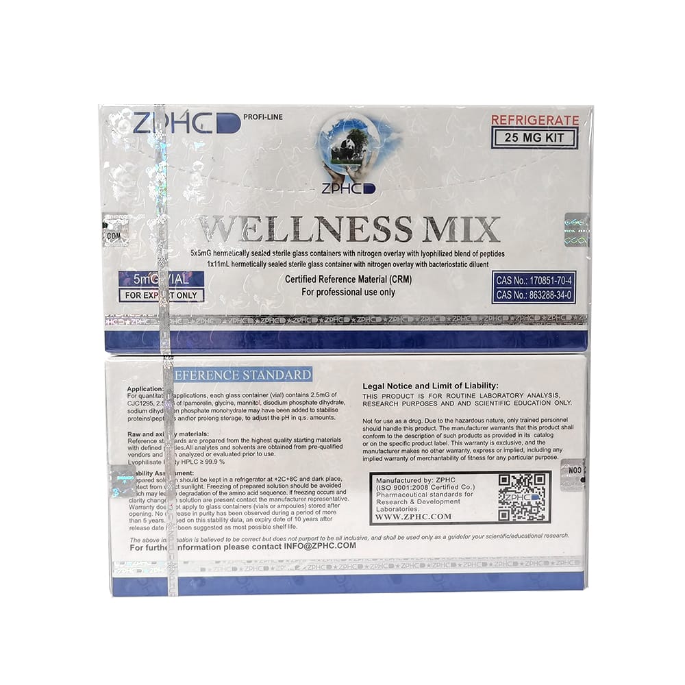 Wellness Mix 25mg (Ipamorelina 2,5mg + CJC-1295 2,5mg) 5 viales × 5mg Zphc Pharma