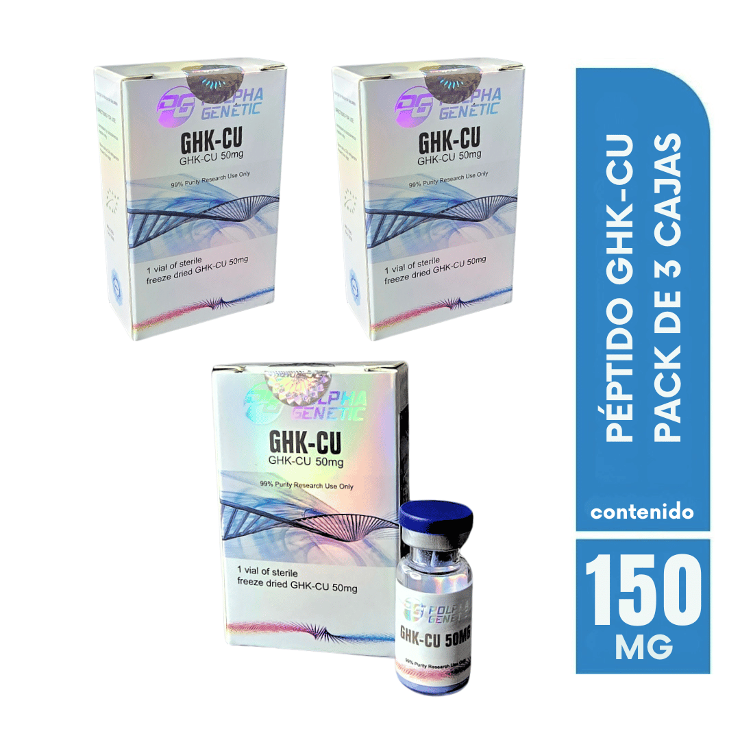 Péptido GHK-Cu Liofilizado (Tripéptido de cobre) Pack 3 Cajas 150MG Polpha Genetic