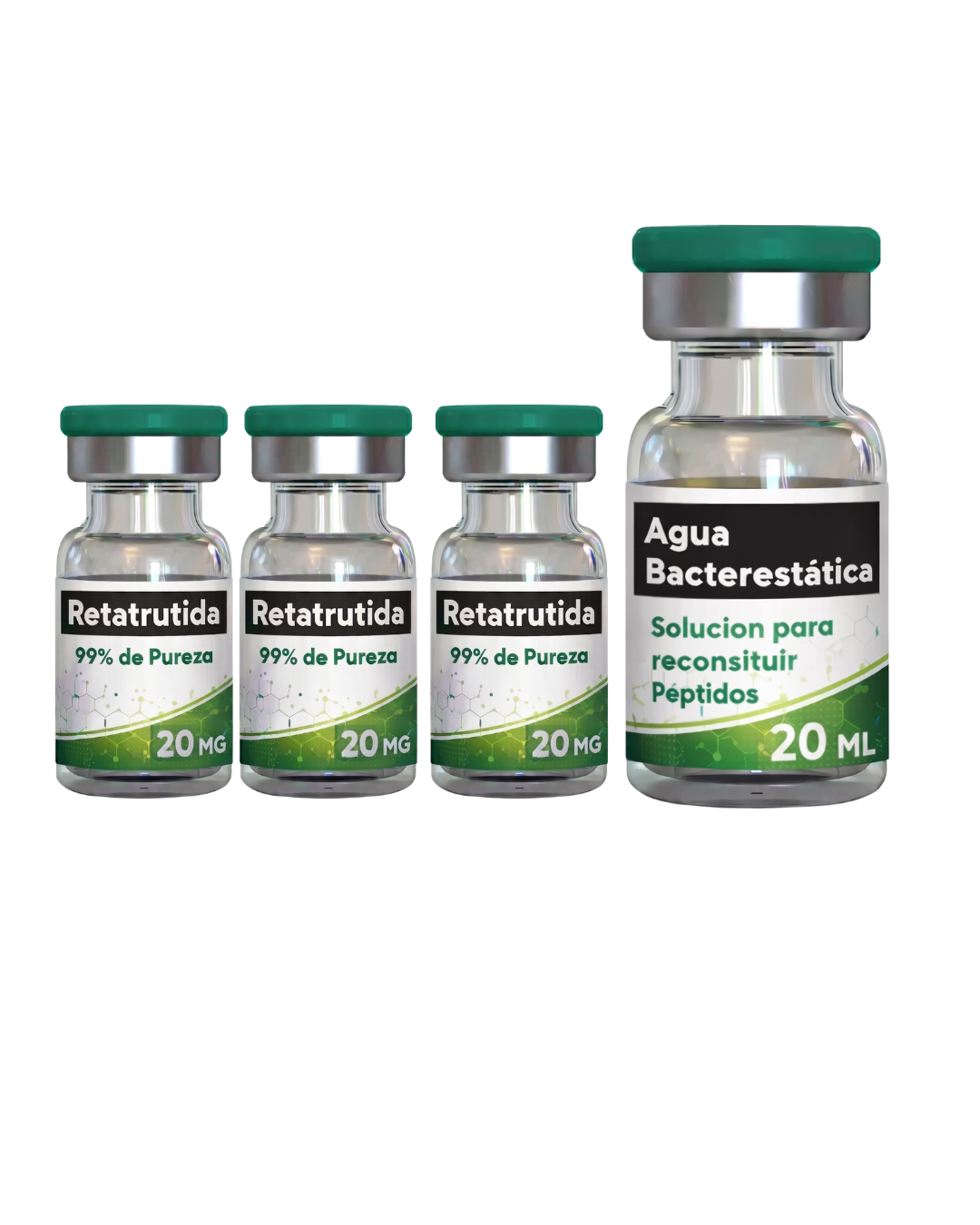 Péptido Retatrutida (Retatrutide) 60mg 3 viales de 20mg + Agua Bactereostatica de 20ml Pure Labs Péptido Retatrutida (Retatrutide) 60mg 3 viales de 20mg + Agua Bactereostatica de 20ml Pure Labs