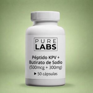 Péptido KPV 500mcg con Butirato de Sodio 300mcg 50 Cápsulas Pure labs Reparación Intestinal y Antiinflamatorio Potente