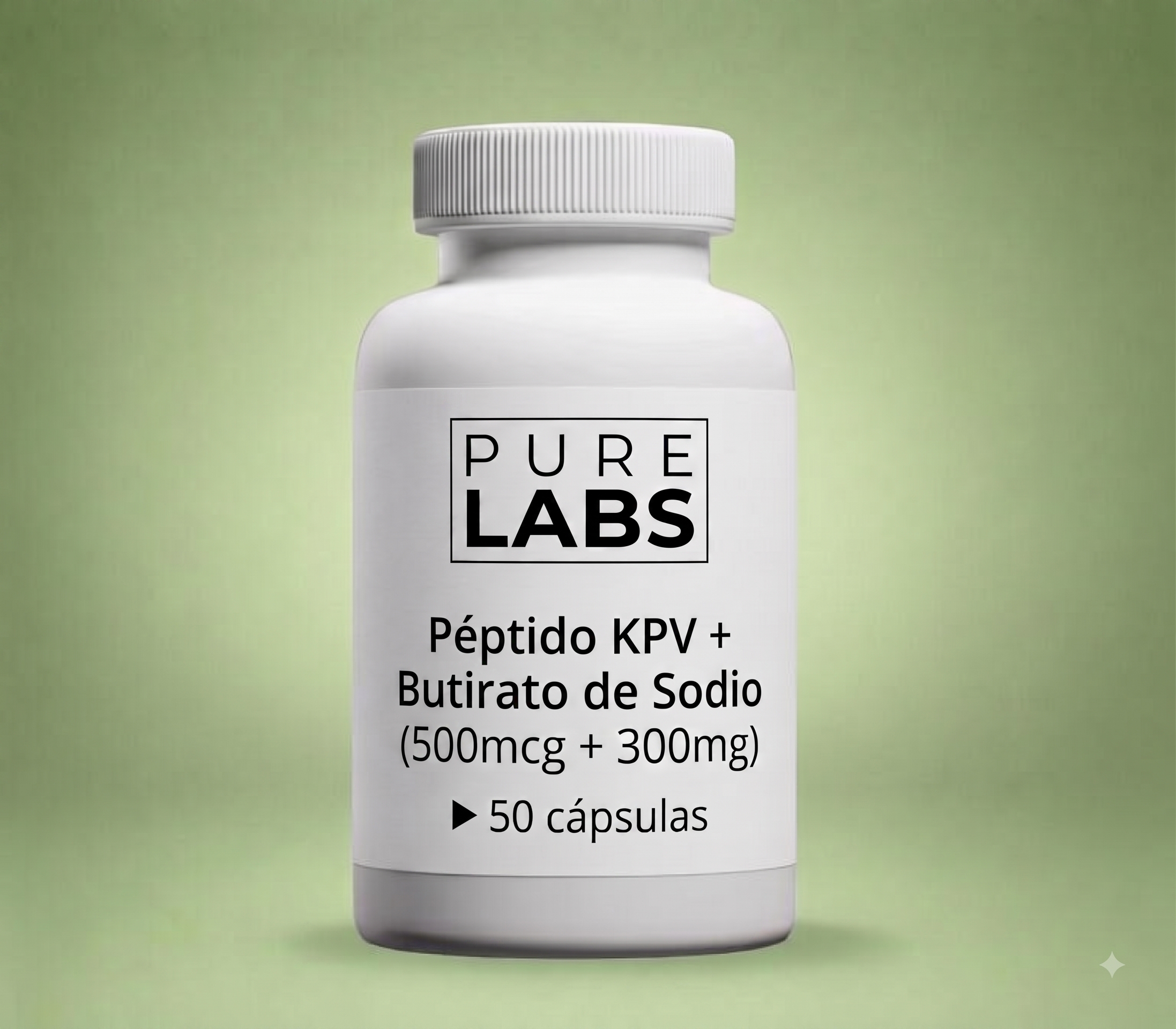 Péptido KPV 500mcg con Butirato de Sodio 300mcg 50 Cápsulas Pure labs Reparación Intestinal y Antiinflamatorio Potente