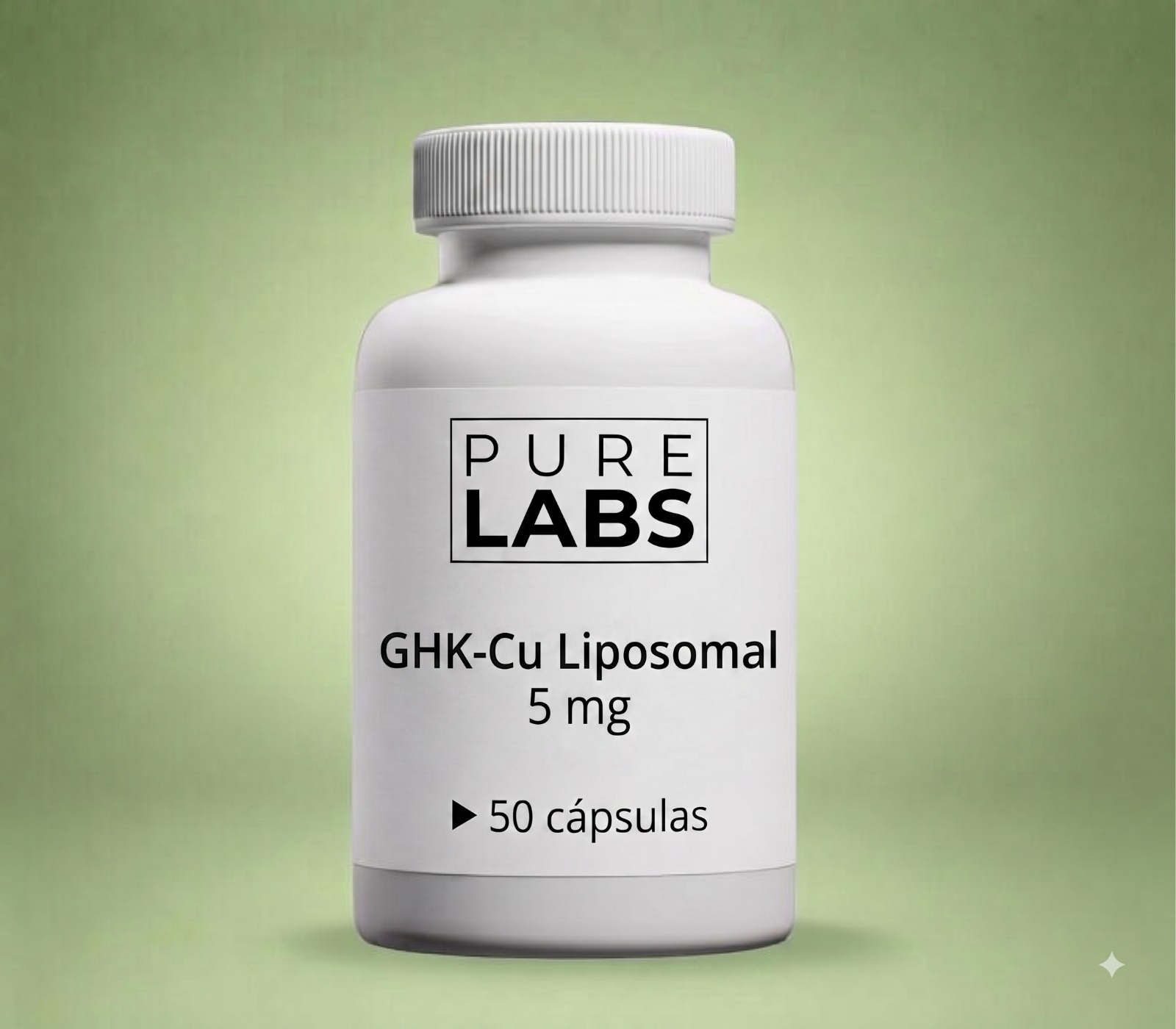 GHK-Cu Liposomal 5 mg (50 Cápsulas) Pure Labs : Regeneración Capilar, Síntesis de Colágeno y Antienvejecimiento Sistémico
