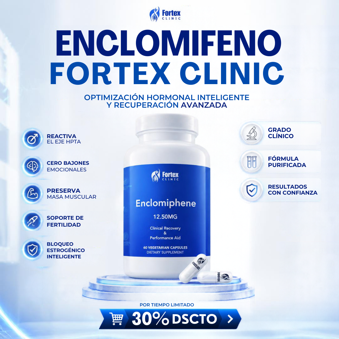 Citrato de Enclomifeno Enclomiphene 12.5mg 60 capsulas Fortex Clinic