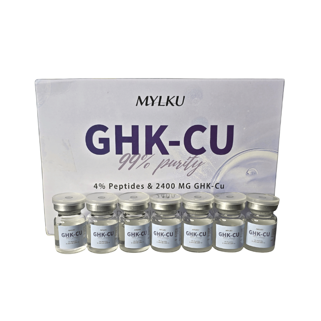 Biopéptido Premium Tripéptido de cobre GHK-CU, 4% de péptidos y 2400 MG, 99,9% de pureza MYLKU LABS