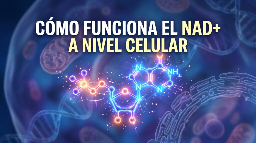 NAD+, NAD plus, qué es NAD+, explicación de NAD+, NAD+ a nivel celular, función del NAD+, metabolismo celular, energía celular, producción de ATP, salud mitocondrial, función mitocondrial, mitocondrias y energía, envejecimiento celular, longevidad, antiaging, antienvejecimiento, rejuvenecimiento celular, biohacking, optimización celular, salud metabólica, reparación del ADN, sirtuinas, activación de sirtuinas, estrés oxidativo, radicales libres, coenzima NAD+, nicotinamida adenina dinucleótido, niveles de NAD+, déficit de NAD+, cómo aumentar el NAD+, suplementación NAD+, terapia NAD+, infusiones de NAD+, NAD+ y longevidad, NAD+ y energía, NAD+ y cerebro, NAD+ y rendimiento físico, NAD+ y recuperación muscular, NAD+ y función cognitiva, NAD+ y salud celular, precursores de NAD+, NMN, nicotinamida mononucleótido, NR nicotinamida ribósido, suplementos para longevidad, medicina antienvejecimiento, salud mitocondrial avanzada, biología del envejecimiento, ciencia de la longevidad, bienestar celular, optimización metabólica