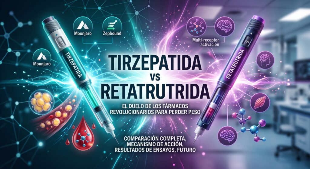 tirzepatida frente a retatrutida, tirzepatida vs retatrutida, retatrutida vs tirzepatida, tirzepatida o retatrutida, diferencia entre tirzepatida y retatrutida, cuál es mejor tirzepatida o retatrutida, tirzepatida vs retatrutide, retatrutide vs tirzepatide, comparación tirzepatida retatrutida, comparación retatrutida tirzepatida, qué es mejor tirzepatida o retatrutida, tirzepatida y retatrutida, retatrutida y tirzepatida, tirzepatida pérdida de peso, retatrutida pérdida de peso, tirzepatida para adelgazar, retatrutida para adelgazar, tirzepatida obesidad, retatrutida obesidad, tirzepatida resultados, retatrutida resultados, tirzepatida beneficios, retatrutida beneficios, tirzepatida efectos secundarios, retatrutida efectos secundarios, tirzepatida mecanismo de acción, retatrutida mecanismo de acción, tirzepatida GLP-1 GIP, retatrutida GLP-1 GIP glucagón, agonista dual tirzepatida, agonista triple retatrutida, GLP-1 GIP glucagón, receptores GLP-1 GIP, receptor de glucagón, retatrutide triple agonist, tirzepatide dual agonist, tirzepatide vs retatrutide weight loss, retatrutide vs tirzepatide weight loss, tirzepatide vs retatrutide obesity, tirzepatide vs retatrutide benefits, tirzepatide vs retatrutide side effects, retatrutide vs mounjaro, retatrutida vs Mounjaro, tirzepatida vs Mounjaro, retatrutida vs Zepbound, tirzepatida vs Zepbound, retatrutida vs Wegovy, tirzepatida vs semaglutida, retatrutida vs semaglutida, medicamentos para adelgazar, nuevos medicamentos para bajar de peso, tratamientos para obesidad, pérdida de grasa corporal, reducción de peso, control del apetito, metabolismo y pérdida de peso, resistencia a la insulina, diabetes tipo 2, salud metabólica, farmacología metabólica, endocrinología y obesidad, evidencia científica tirzepatida, evidencia científica retatrutida, estudios de tirzepatida, estudios de retatrutida, ensayos clínicos tirzepatida, ensayos clínicos retatrutida, fase 3 retatrutida, eficacia tirzepatida, eficacia retatrutida, seguridad tirzepatida, seguridad retatrutida, retatrutida investigación, tirzepatida investigación, futuro de los medicamentos para adelgazar, nueva generación de medicamentos GLP-1, péptidos para pérdida de peso, tirzepatida retatrutida diferencias, tirzepatida retatrutida comparación científica, tirzepatida retatrutida cuál elegir