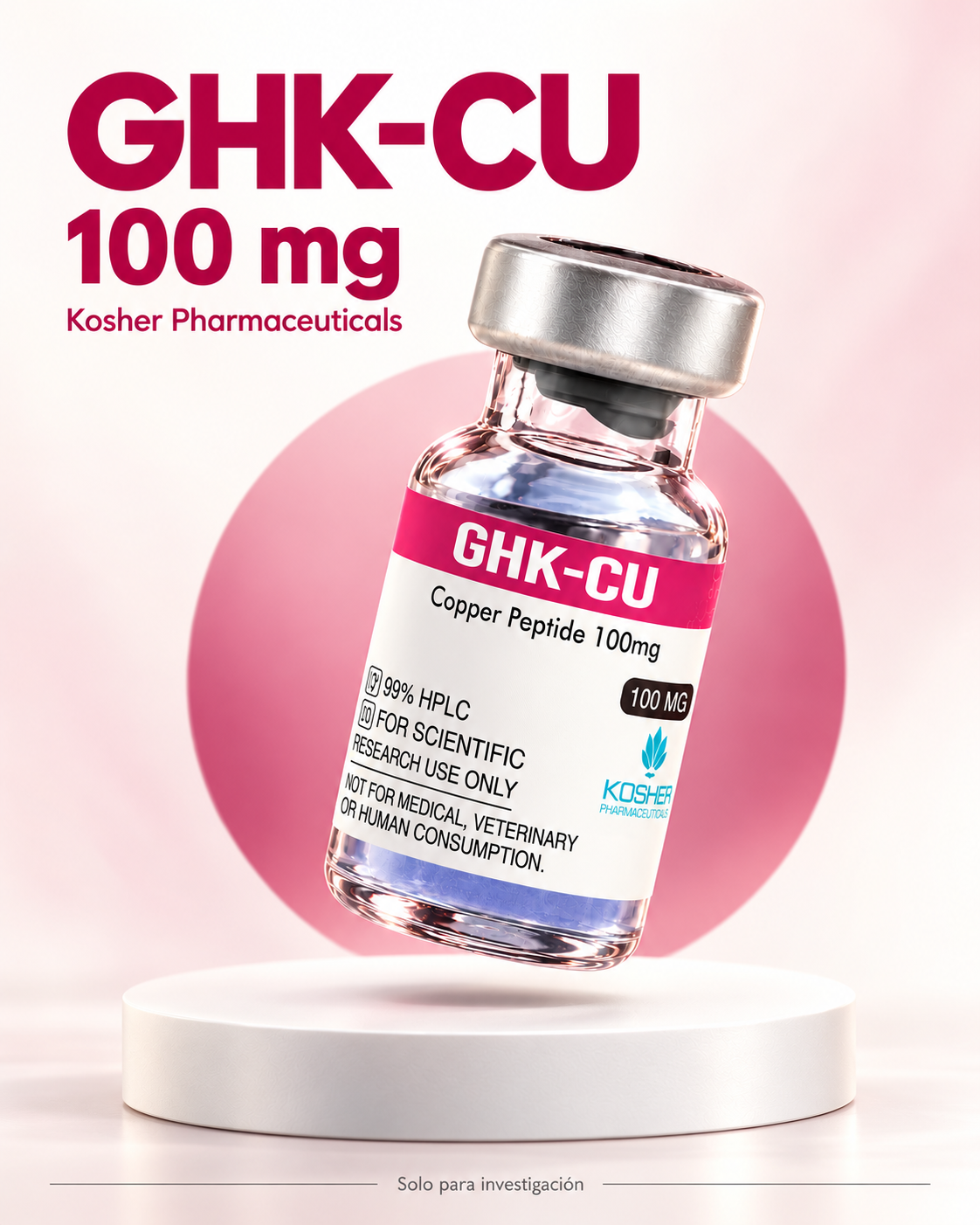 GHK-Cu, GHK-Cu 100 mg, GHK-Cu 100mg, péptido de cobre, péptido de cobre GHK-Cu, copper peptide, GHK-Cu copper peptide, copper tripeptide-1, tripéptido de cobre, GHK-Cu Kosher Pharmaceuticals, péptido de cobre Kosher Pharmaceuticals, vial GHK-Cu 100 mg, GHK-Cu con agua bacteriostática, GHK-Cu 100 mg con 3 ml de agua bacteriostática, GHK-Cu para investigación, péptido de cobre para investigación científica, Kosher Pharmaceuticals, GHK-Cu Perú, péptido de cobre Perú, GHK-Cu Inkafit, Inkafit Perú, GHK-Cu, GHK Cu, péptido de cobre, copper peptide, GHK-Cu 50mg, péptido de cobre 50mg, Kosher Pharmaceuticals, comprar GHK-Cu Perú, comprar péptidos online, inkafit, inkafit.pe, péptidos Arequipa, agua bacteriostática 2ml, regeneración capilar, tratamiento alopecia, crecimiento del cabello, tricología, antienvejecimiento, anti-aging, regeneración celular, cicatrización de tejidos, rejuvenecimiento facial, estimulación de colágeno, péptidos para la piel, biohacking, biohacking Perú, medicina regenerativa, suplementos antiedad, péptidos estéticos.